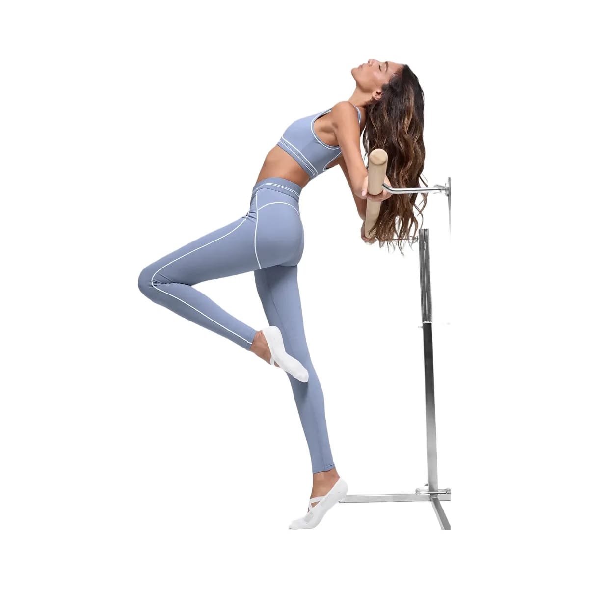 Alo Women's Airbrush High-Waist Heart Throb Legging - Winter Frost/White