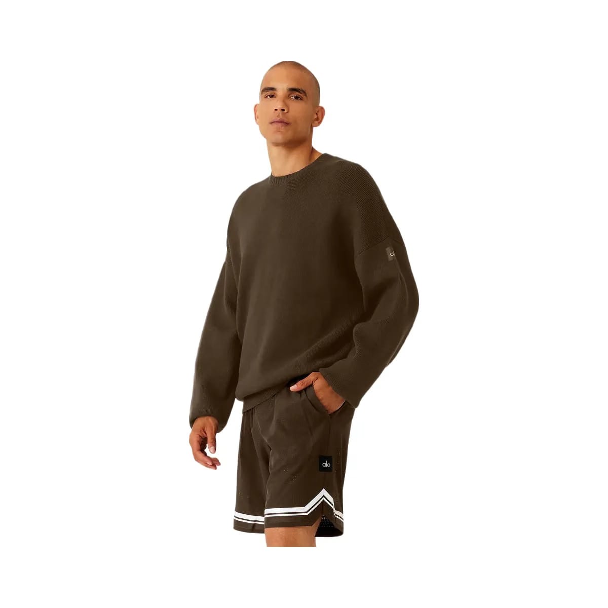 Alo Men's Scholar Crew Neck Sweater - Espresso