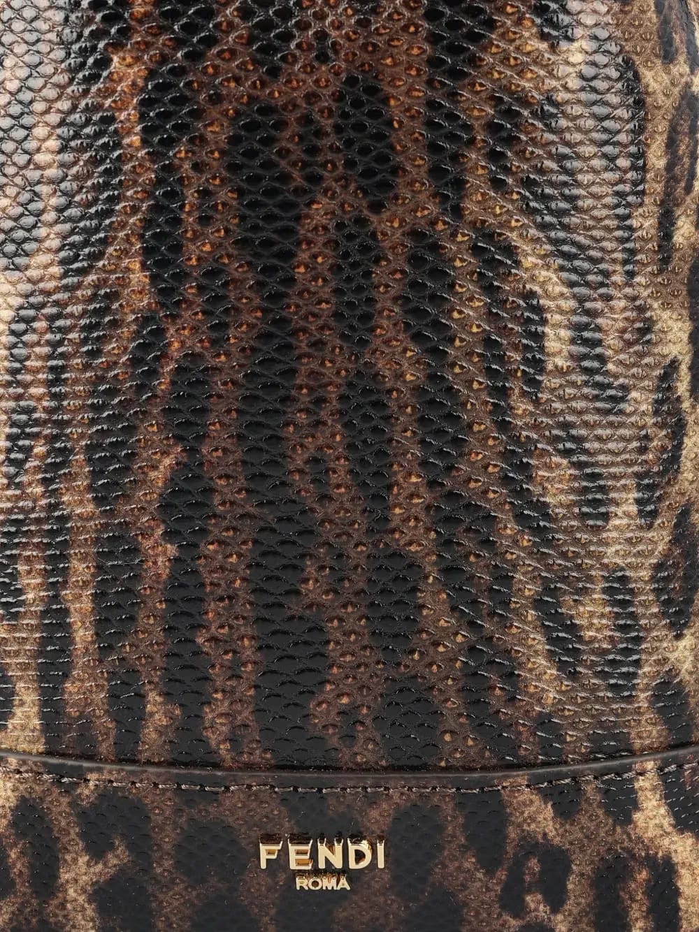 drawstring-closure leopard-print bucket bag