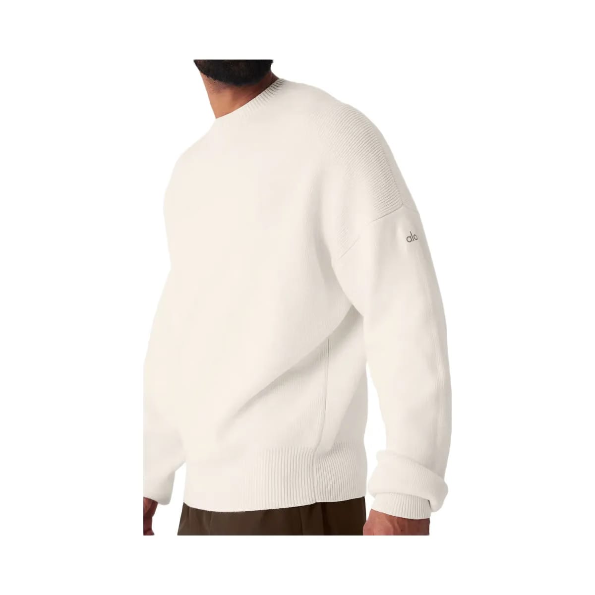 Alo Men's Scholar Crew Neck Sweater - Ivory