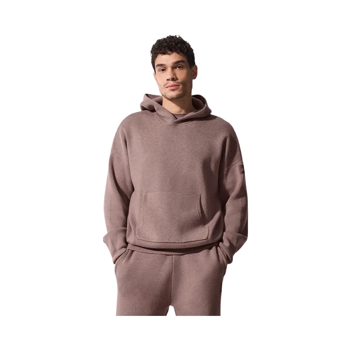 Alo Men's Scholar Hooded Sweater - Mushroom Heather