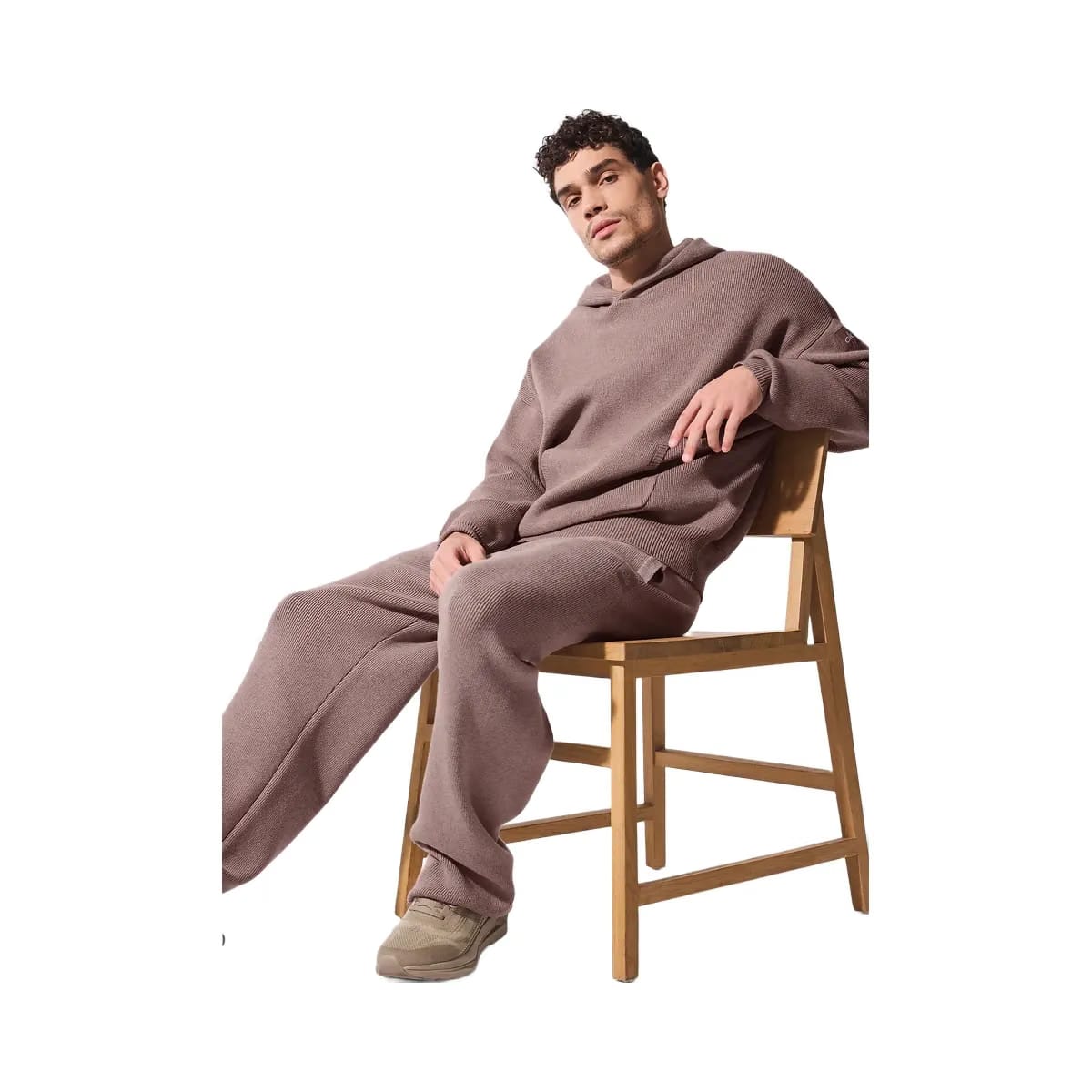 Alo Men's Scholar Hooded Sweater - Mushroom Heather