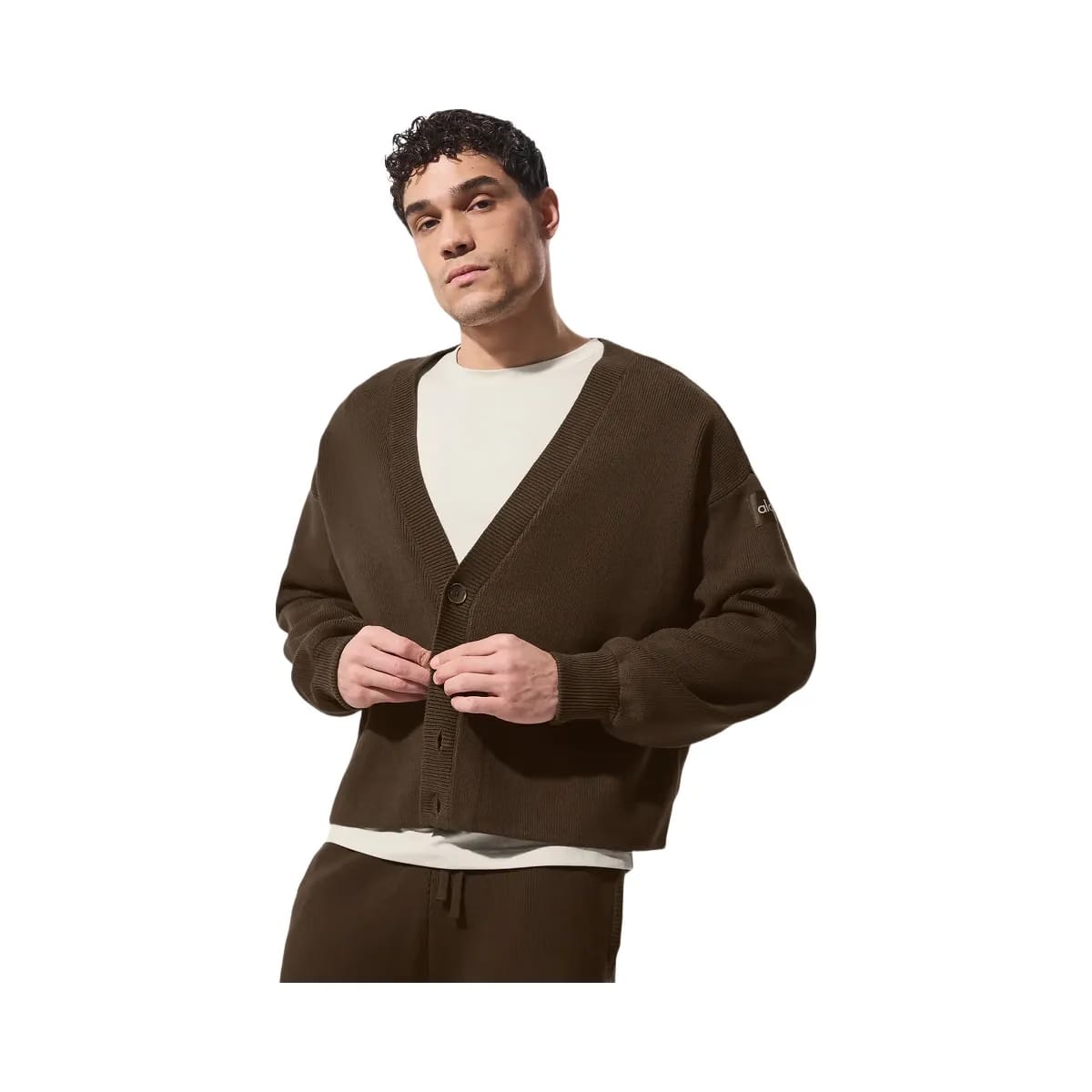 Alo Men's Scholar Cardigan Sweater - Espresso