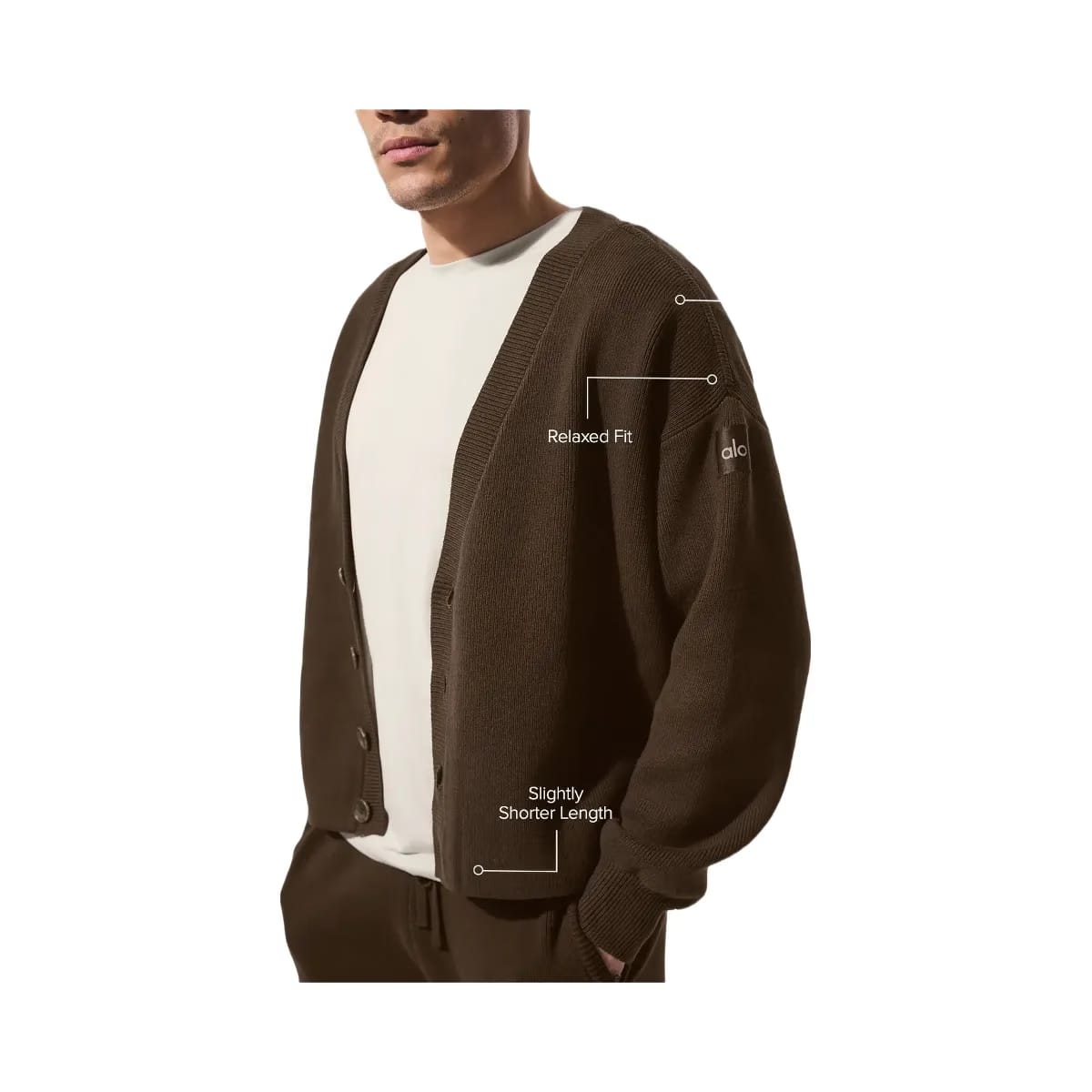 Alo Men's Scholar Cardigan Sweater - Espresso