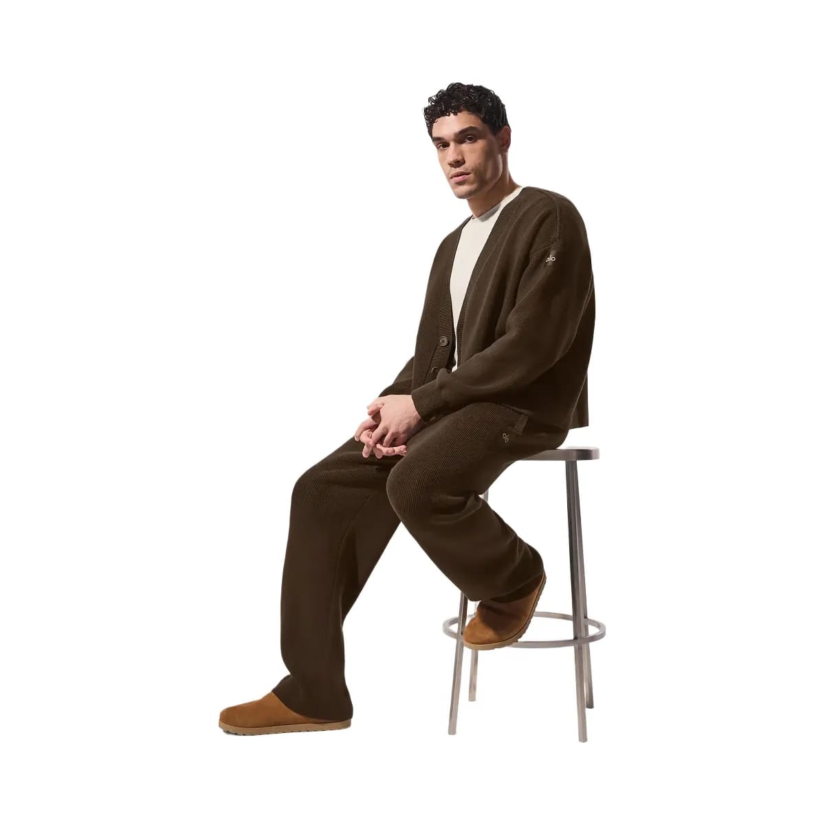 Alo Men's Scholar Cardigan Sweater - Espresso