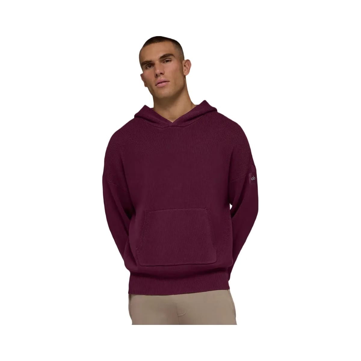 Alo Men's Scholar Hooded Sweater - Burgundy