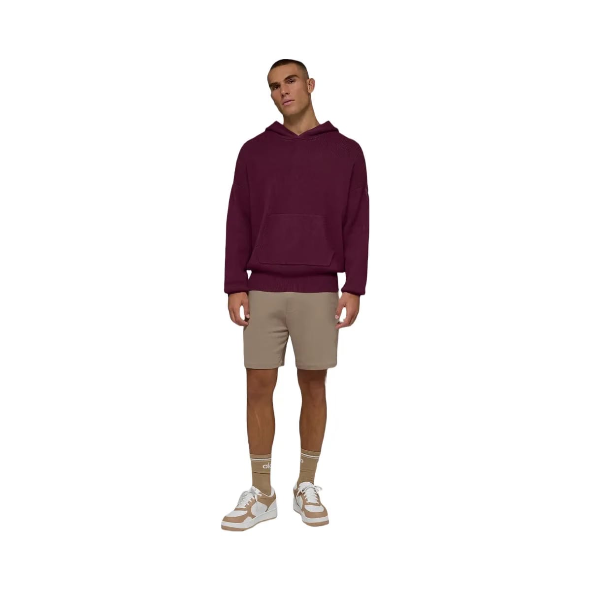 Alo Men's Scholar Hooded Sweater - Burgundy