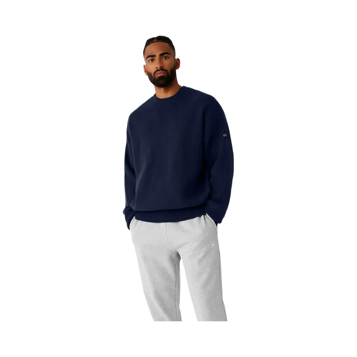 Alo Men's Scholar Crew Neck Sweater - Navy