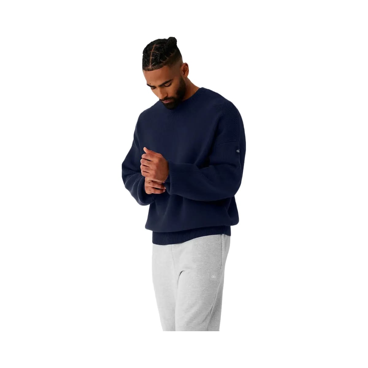 Alo Men's Scholar Crew Neck Sweater - Navy