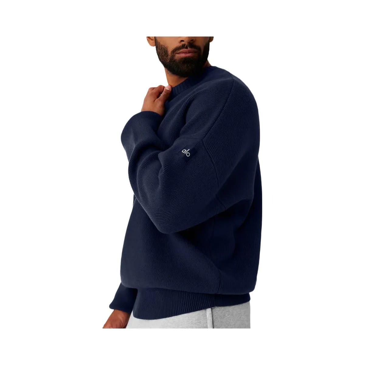 Alo Men's Scholar Crew Neck Sweater - Navy