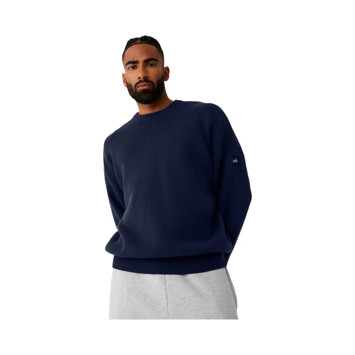Alo Men's Scholar Crew Neck Sweater - Navy