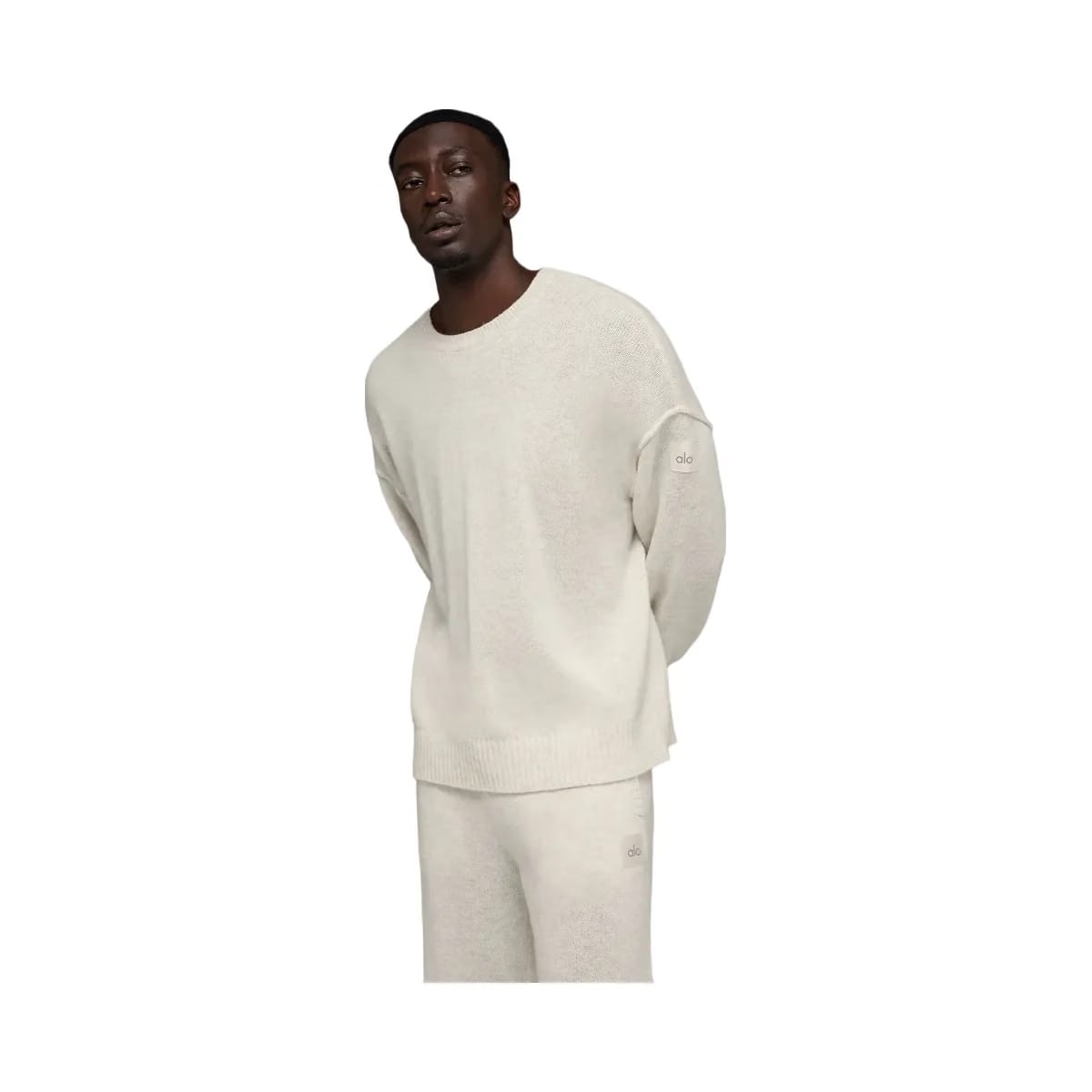 Alo Men's Unisex Wool Cashmere New Class Crewneck Sweater - Bone Heather