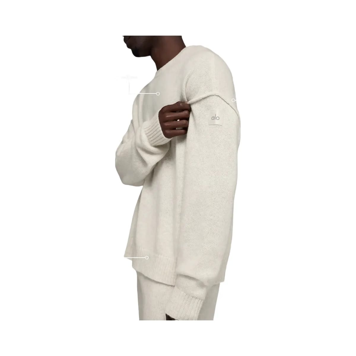 Alo Men's Unisex Wool Cashmere New Class Crewneck Sweater - Bone Heather