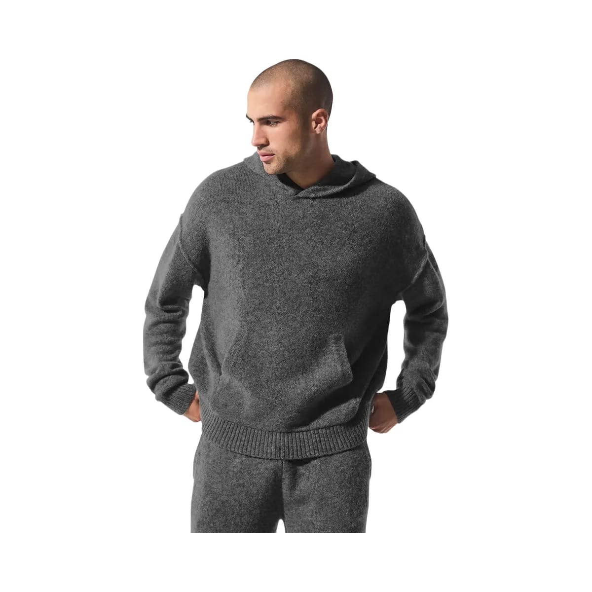 Alo Men's Wool Cashmere New Class Hoodie - Platinum Grey