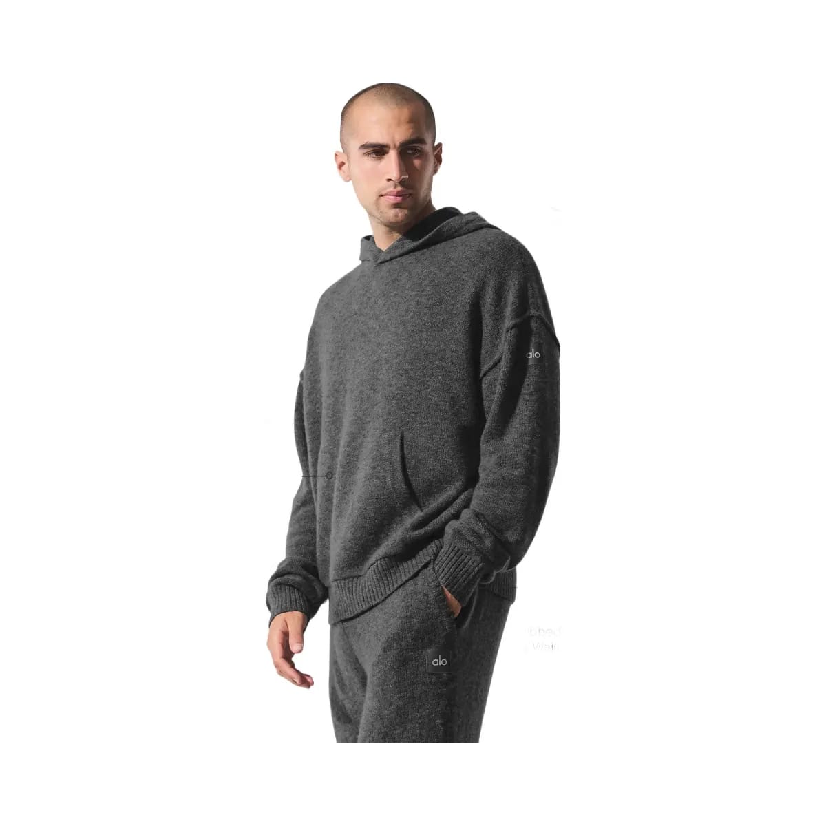 Alo Men's Wool Cashmere New Class Hoodie - Platinum Grey