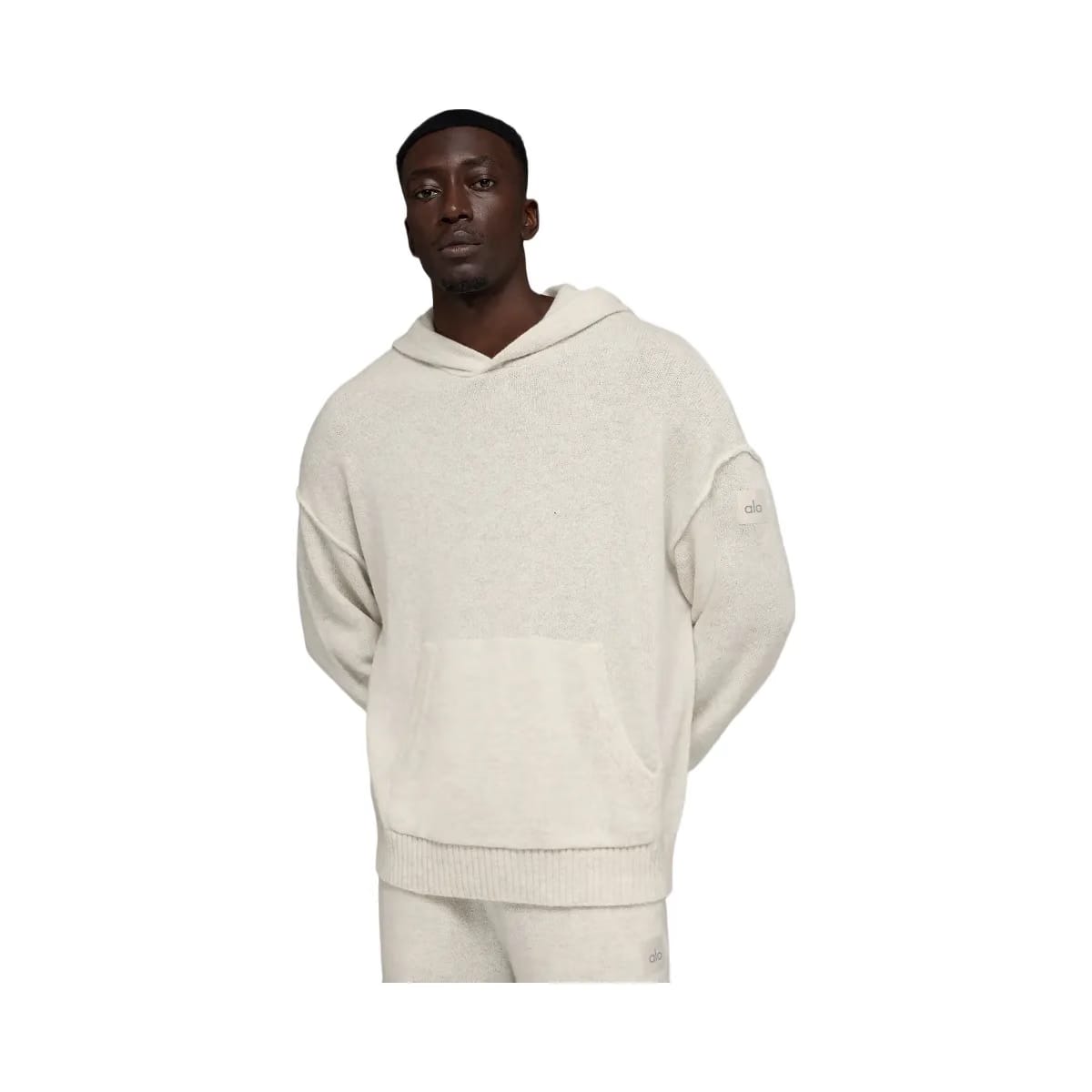 Alo Men's Wool Cashmere New Class Hoodie - Bone Heather