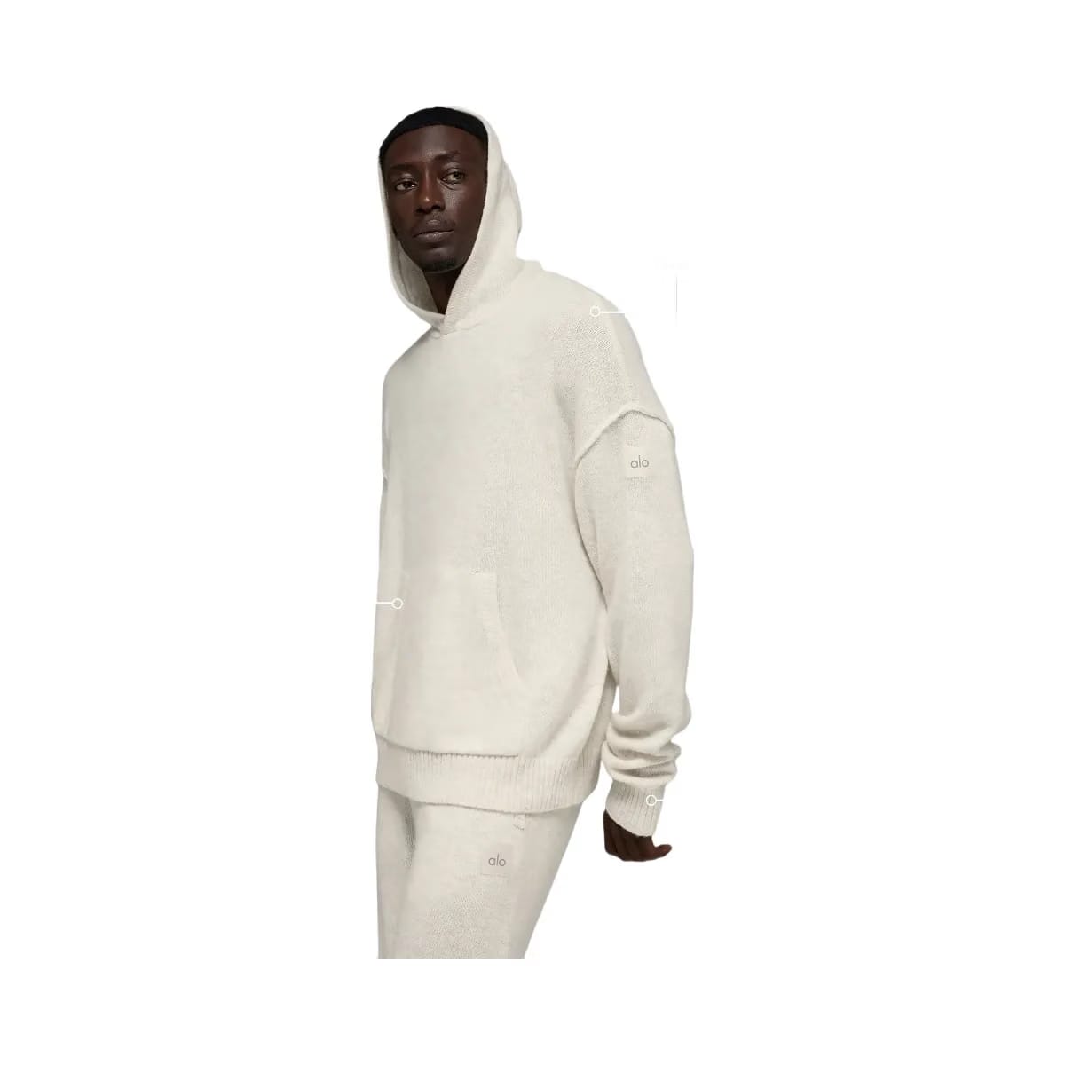 Alo Men's Wool Cashmere New Class Hoodie - Bone Heather