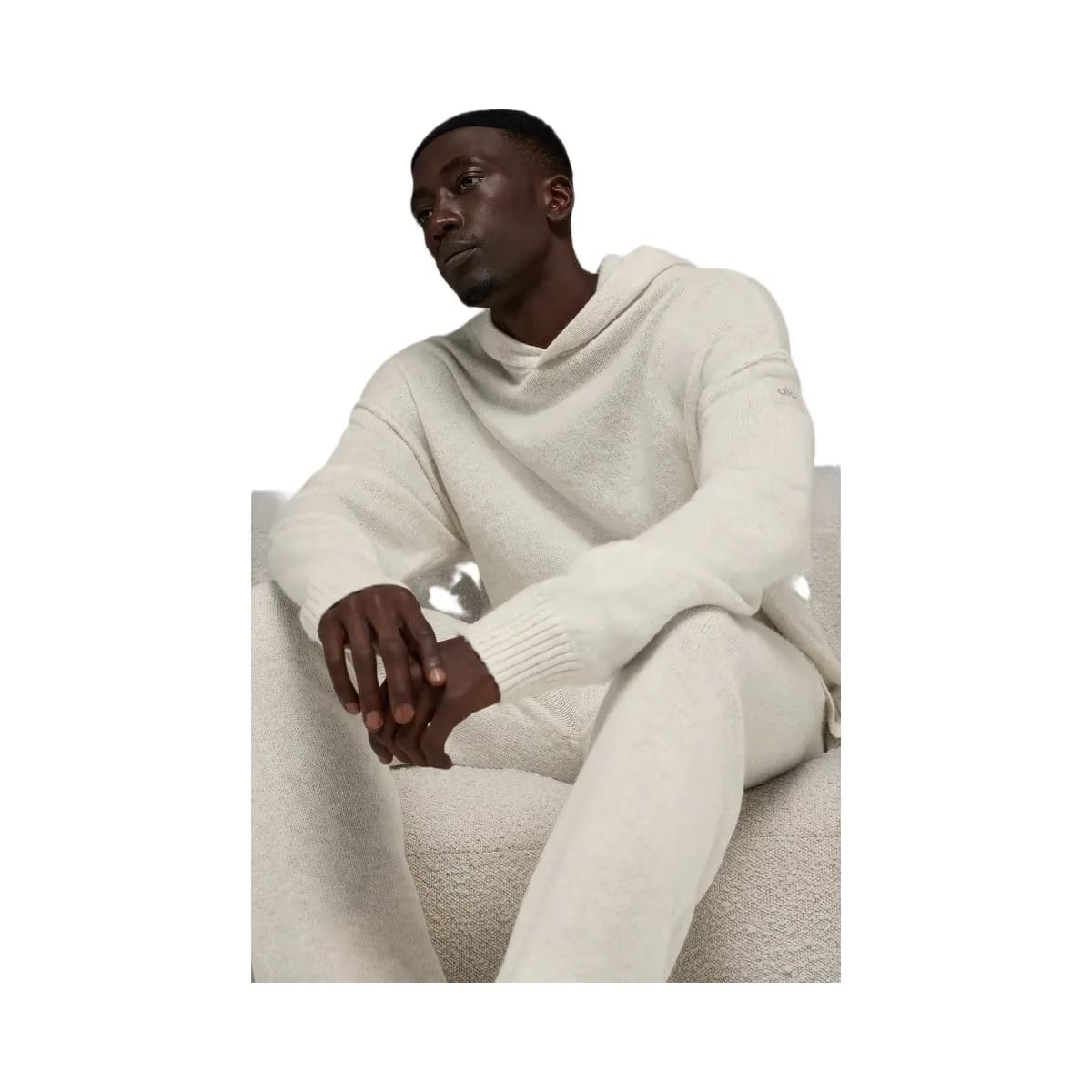 Alo Men's Wool Cashmere New Class Hoodie - Bone Heather
