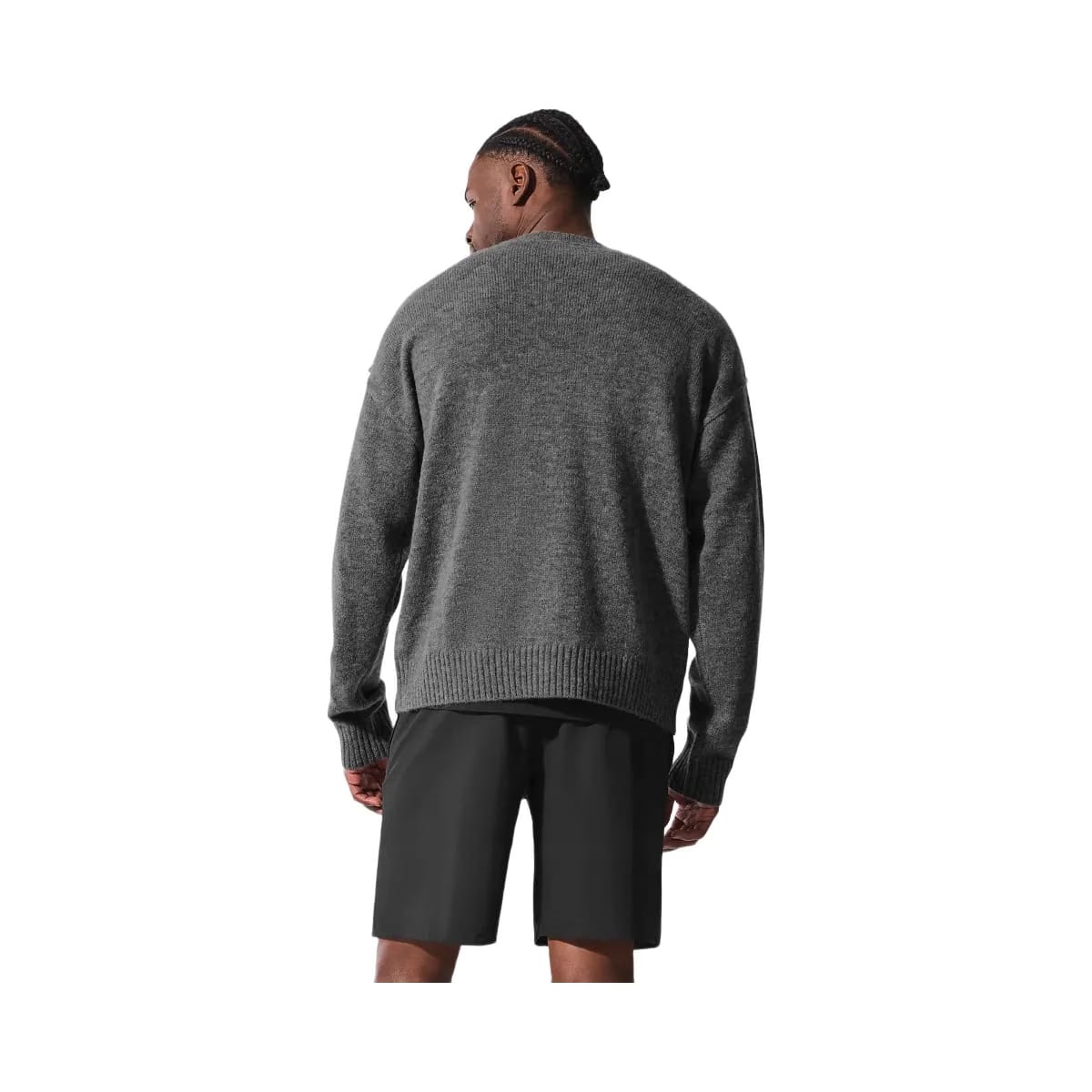 Alo Men's Unisex Wool Cashmere New Class Crewneck Sweater - Platinum Grey