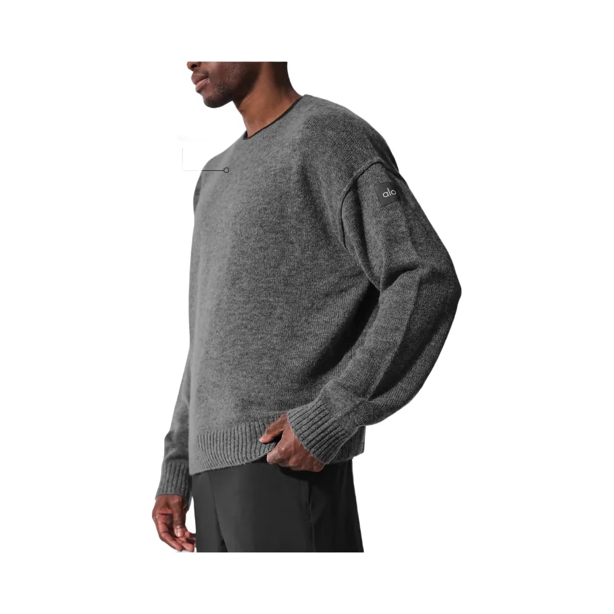 Alo Men's Unisex Wool Cashmere New Class Crewneck Sweater - Platinum Grey