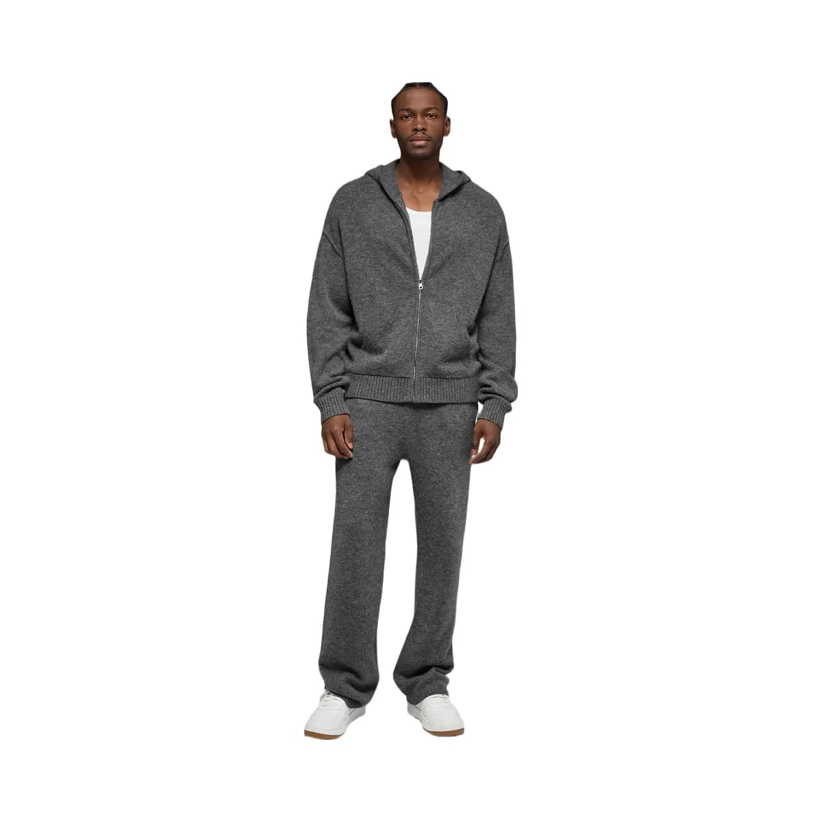 Alo Men's Wool Cashmere New Class Full Zip Hoodie - Platinum Grey