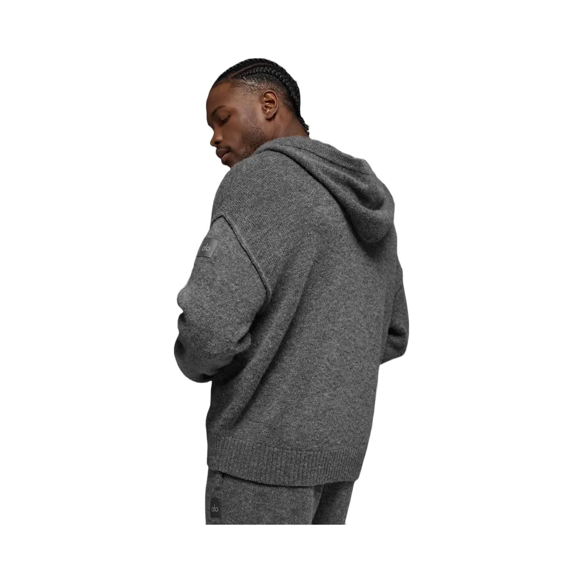 Alo Men's Wool Cashmere New Class Full Zip Hoodie - Platinum Grey