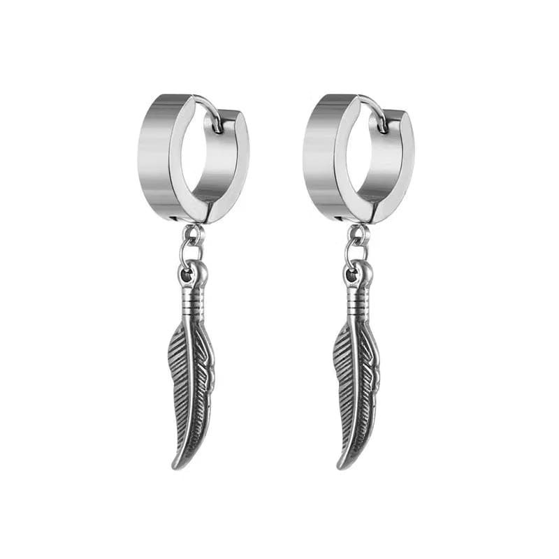 Snake Feather Drop Earrings