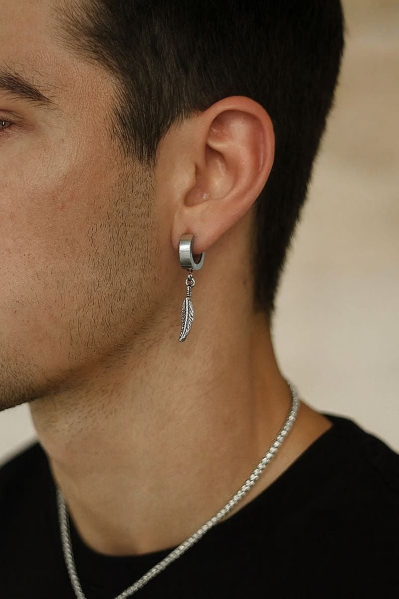 Snake Feather Drop Earrings