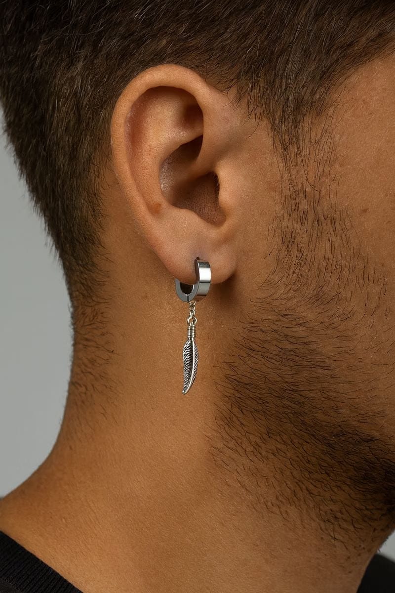 Snake Feather Drop Earrings