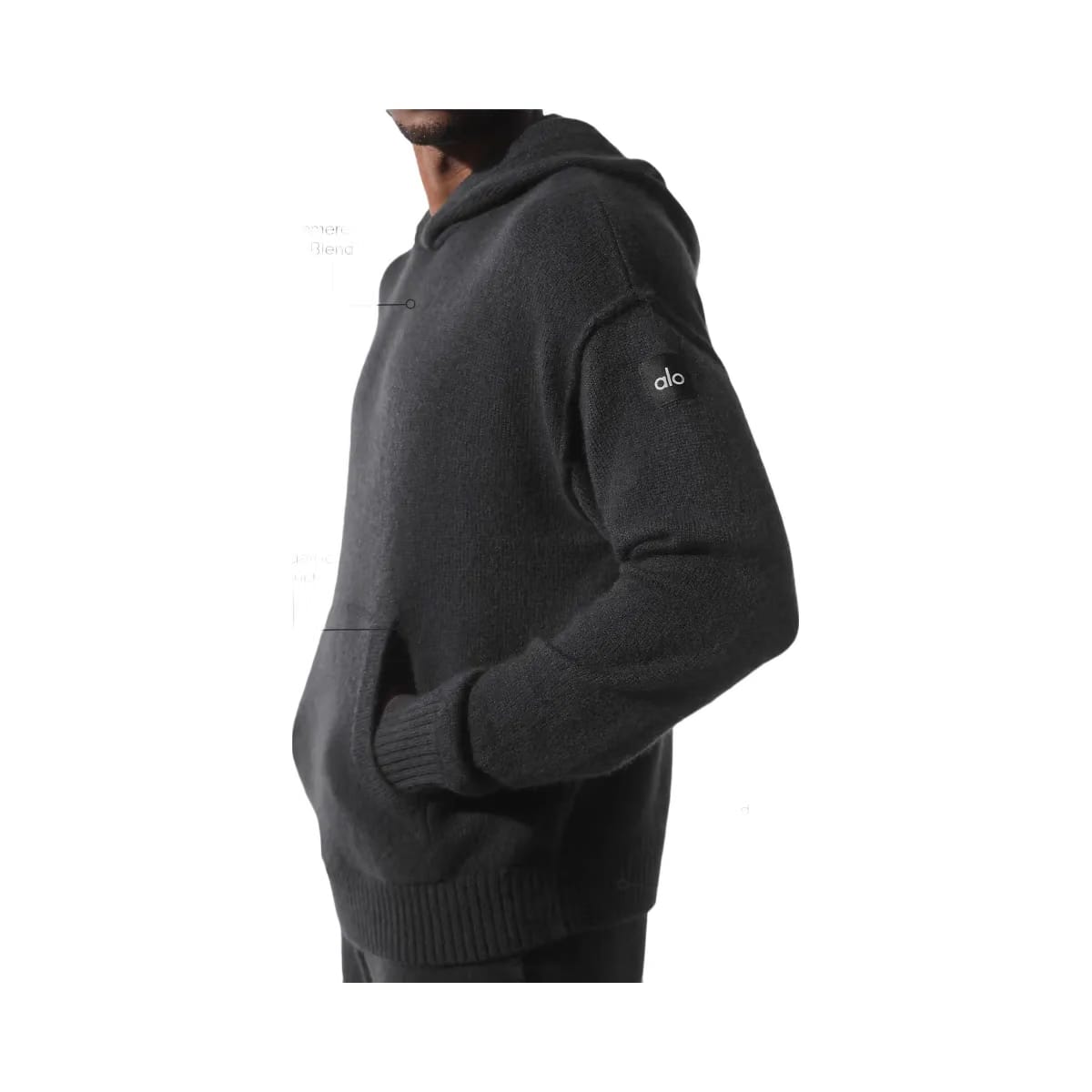 Alo Men's Wool Cashmere New Class Hoodie - Black