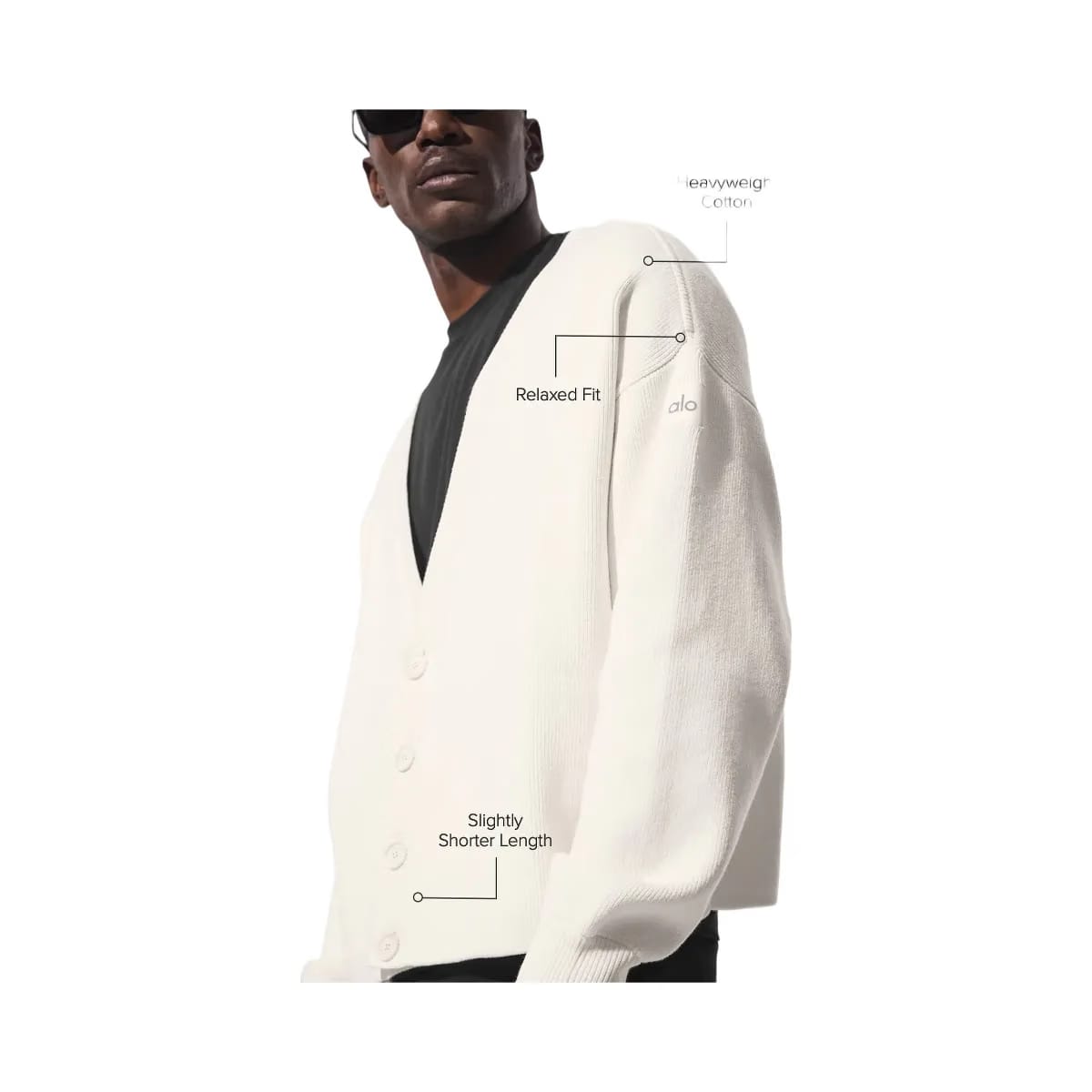 Alo Men's Scholar Cardigan Sweater - Ivory