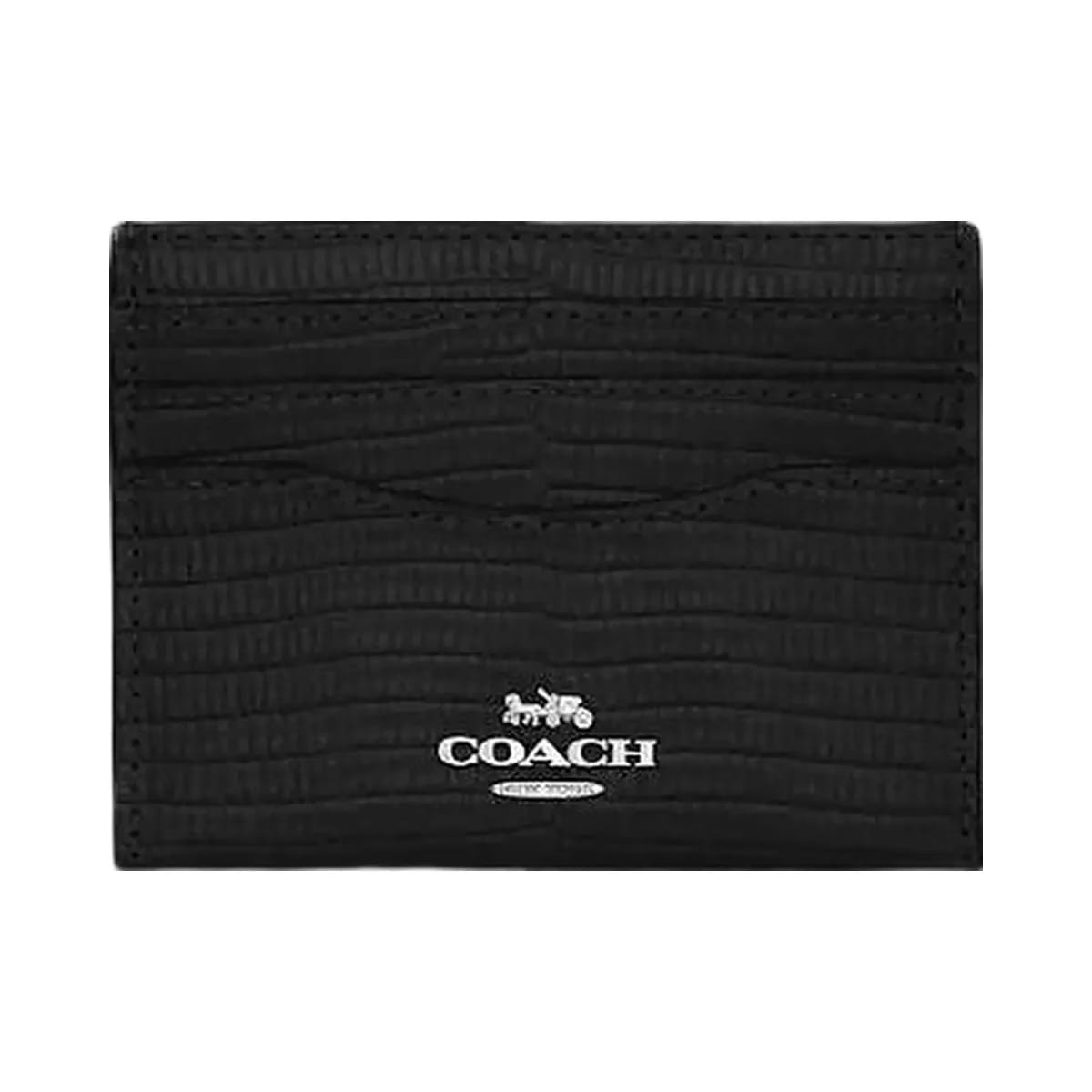 Coach Slim Id Card Case Novelty Leather-Silver-Black