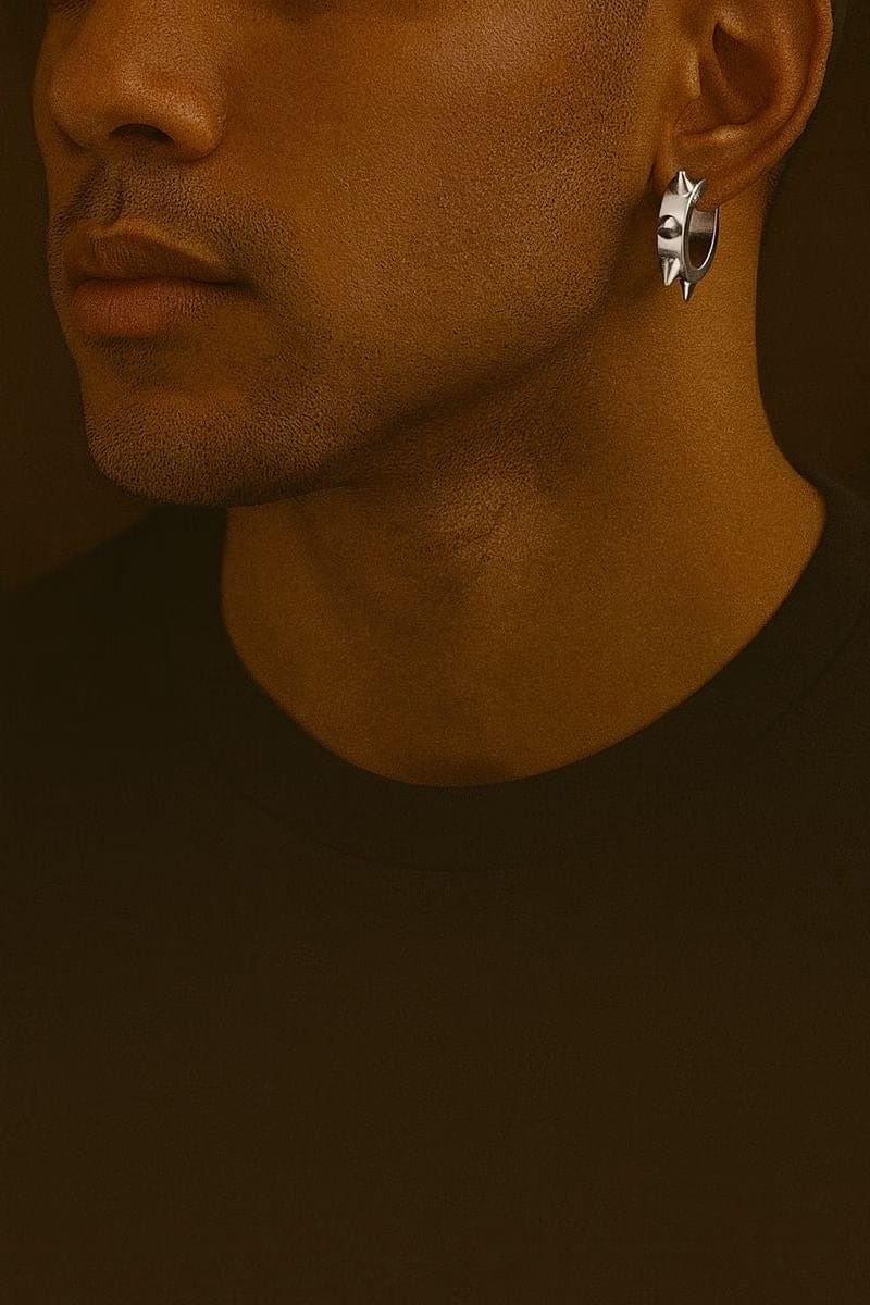Prickly Silver Ear Clip
