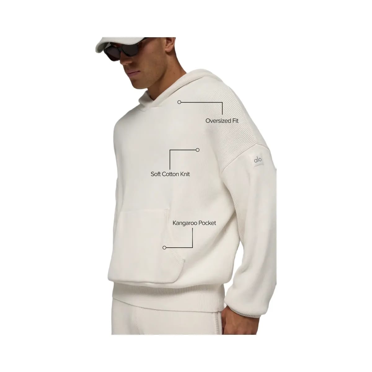 Alo Men's Scholar Hooded Sweater - Ivory