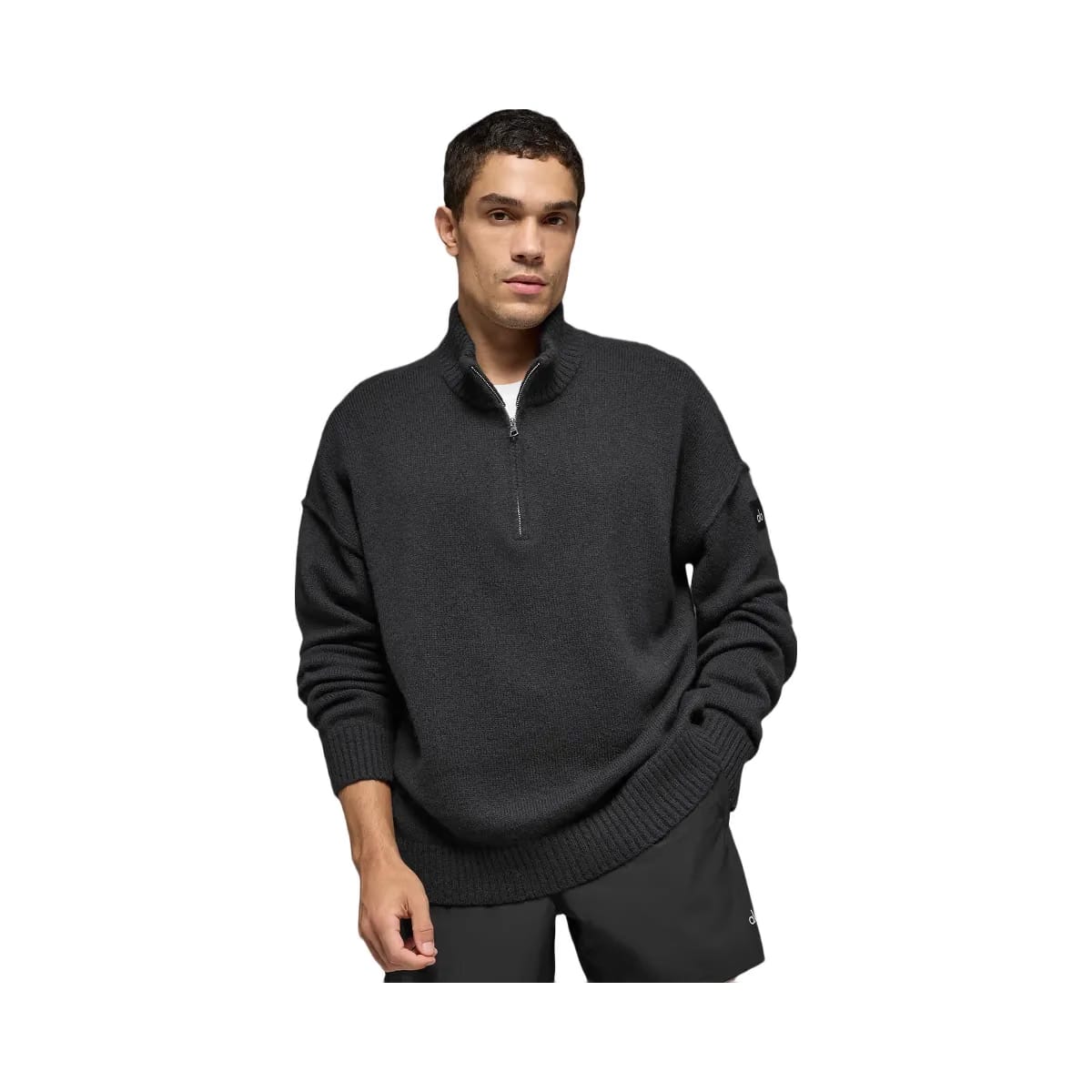 Alo Men's Wool Cashmere New Class 1/4 Zip Pullover - Black