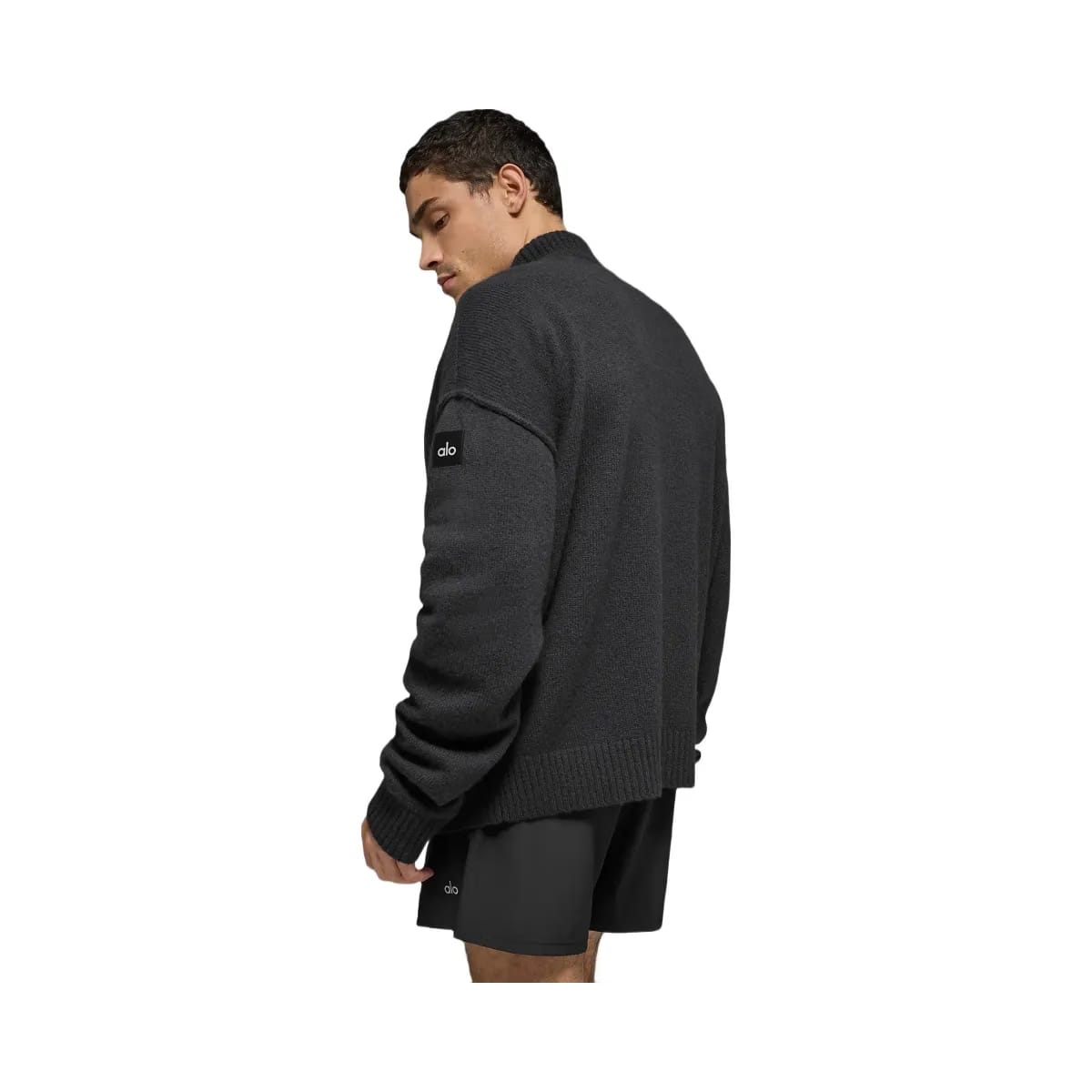 Alo Men's Wool Cashmere New Class 1/4 Zip Pullover - Black