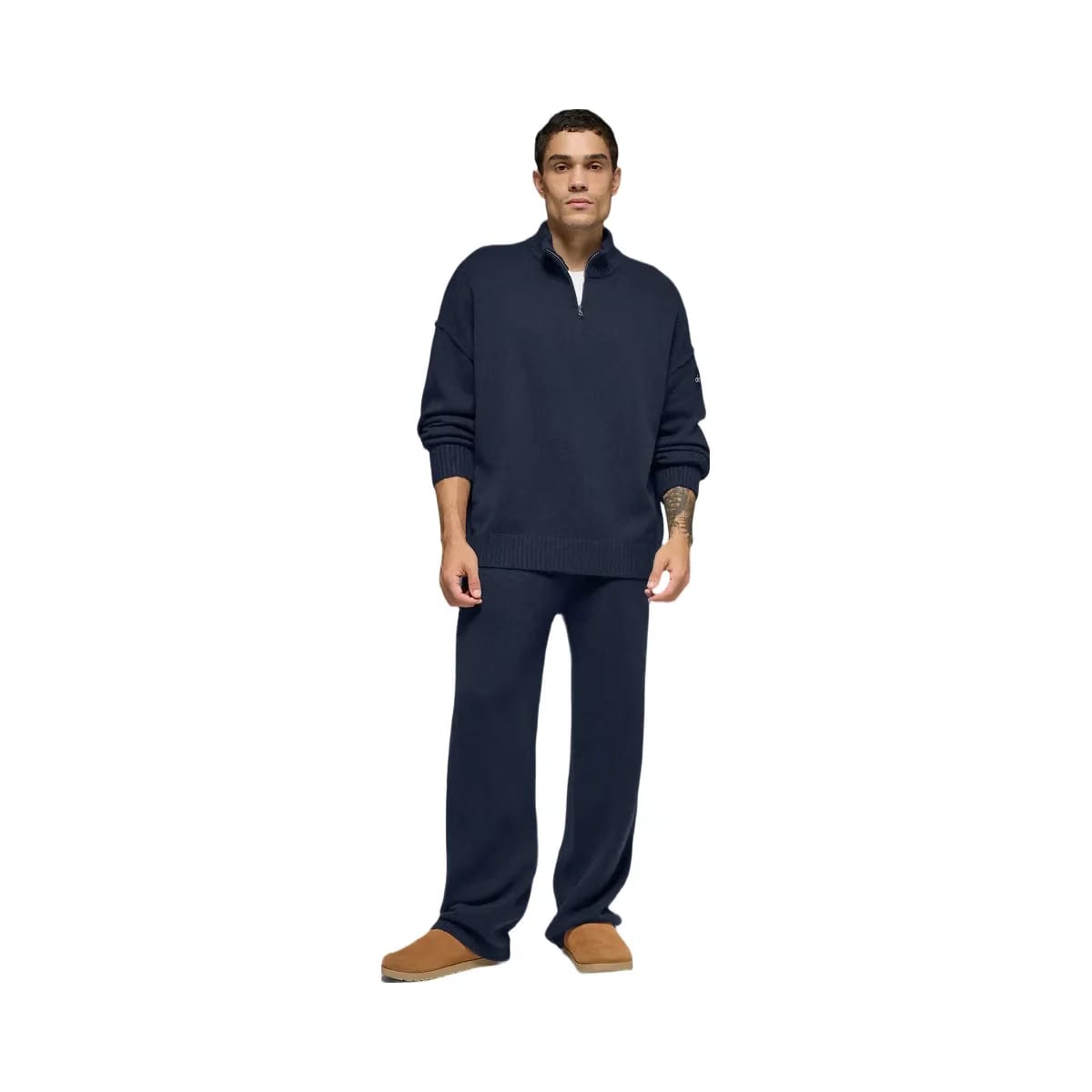 Alo Men's Wool Cashmere New Class 1/4 Zip Pullover - Navy