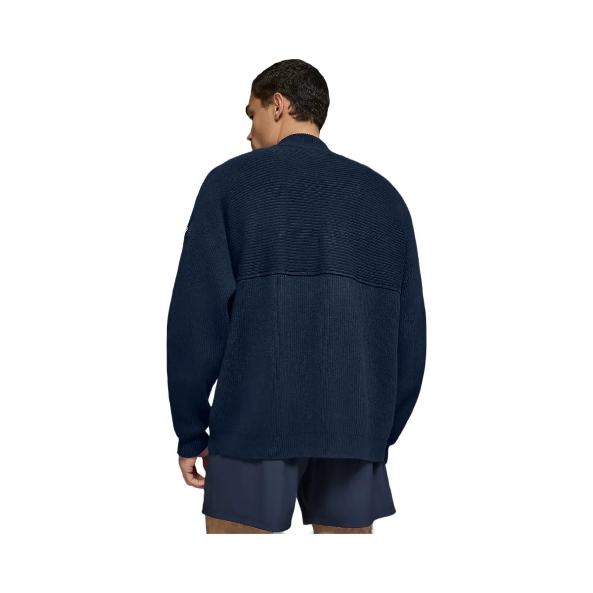 Alo Men's Domain Shift Rib Knit 1/4 Zip Sweater - Navy