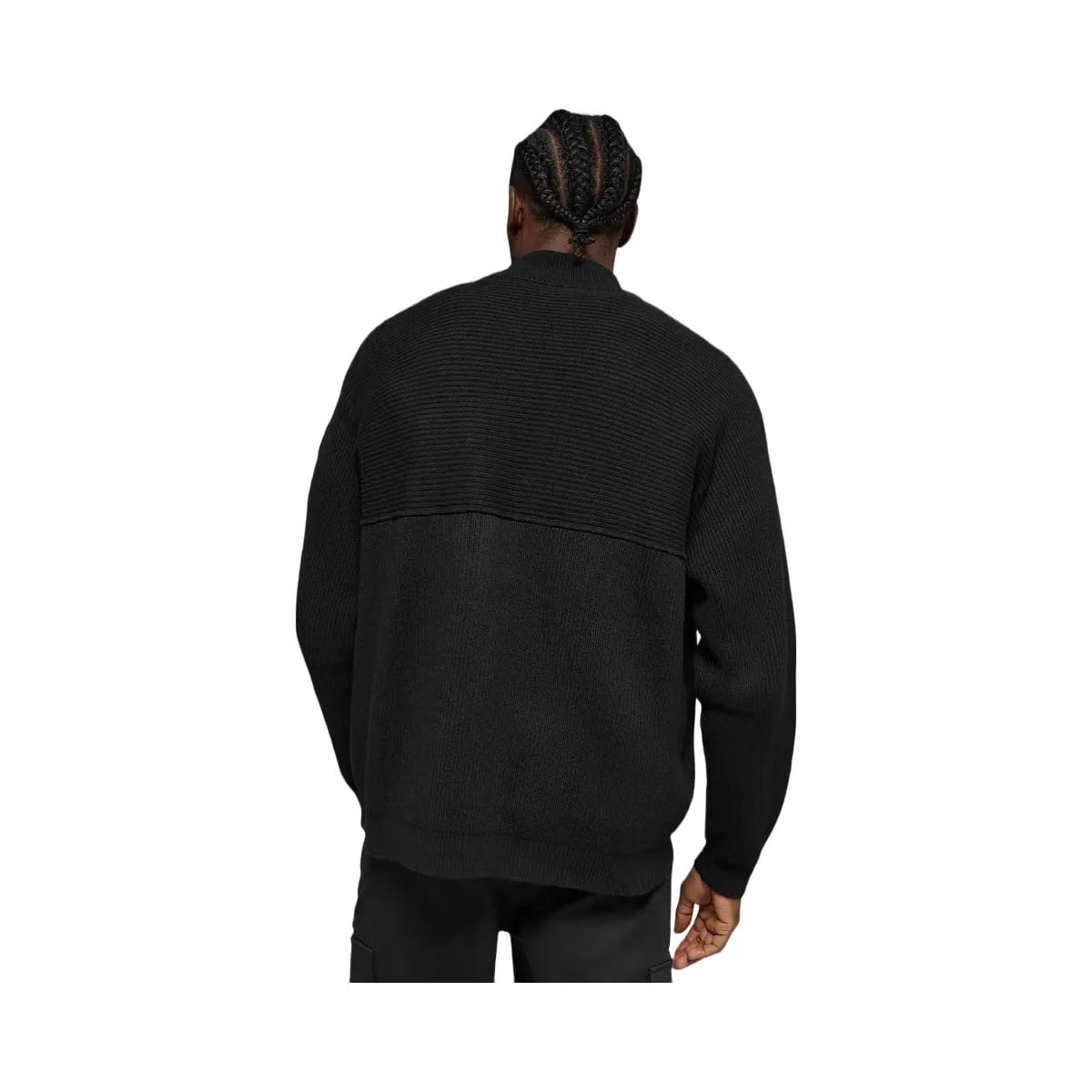 Alo Men's Domain Shift Rib Knit 1/4 Zip Sweater - Black