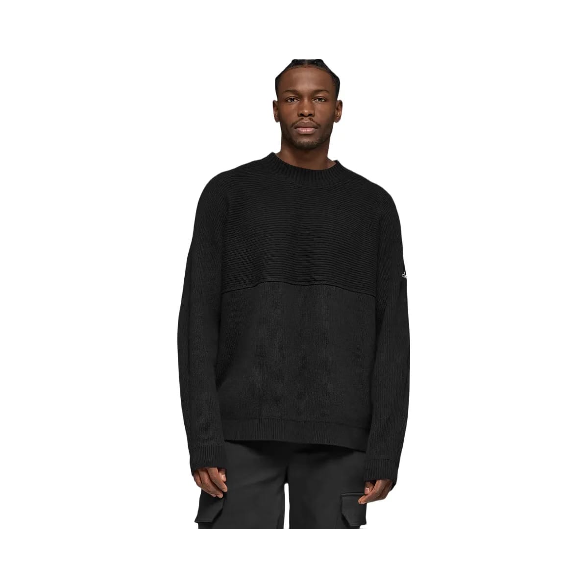 Alo Men's Domain Shift Rib Knit Sweater Crew - Black