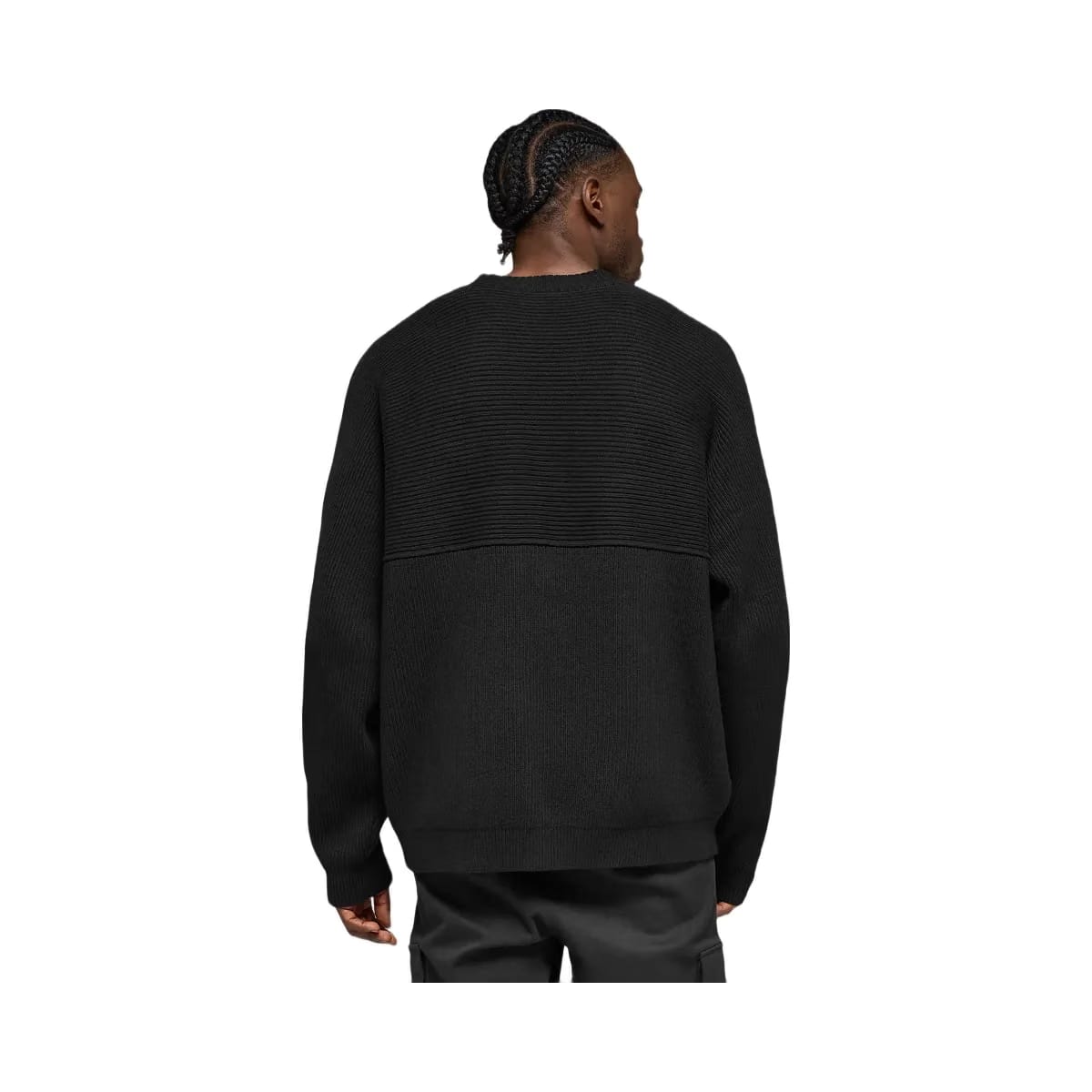 Alo Men's Domain Shift Rib Knit Sweater Crew - Black