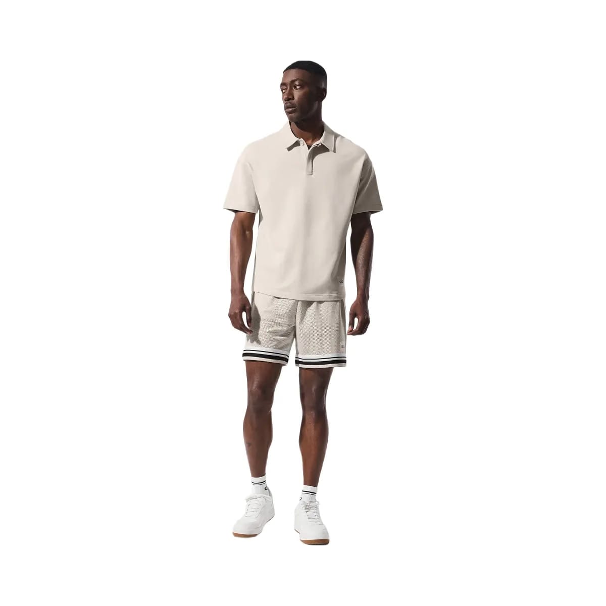 Alo Men's 7" Key Mesh Basketball Short - Bone