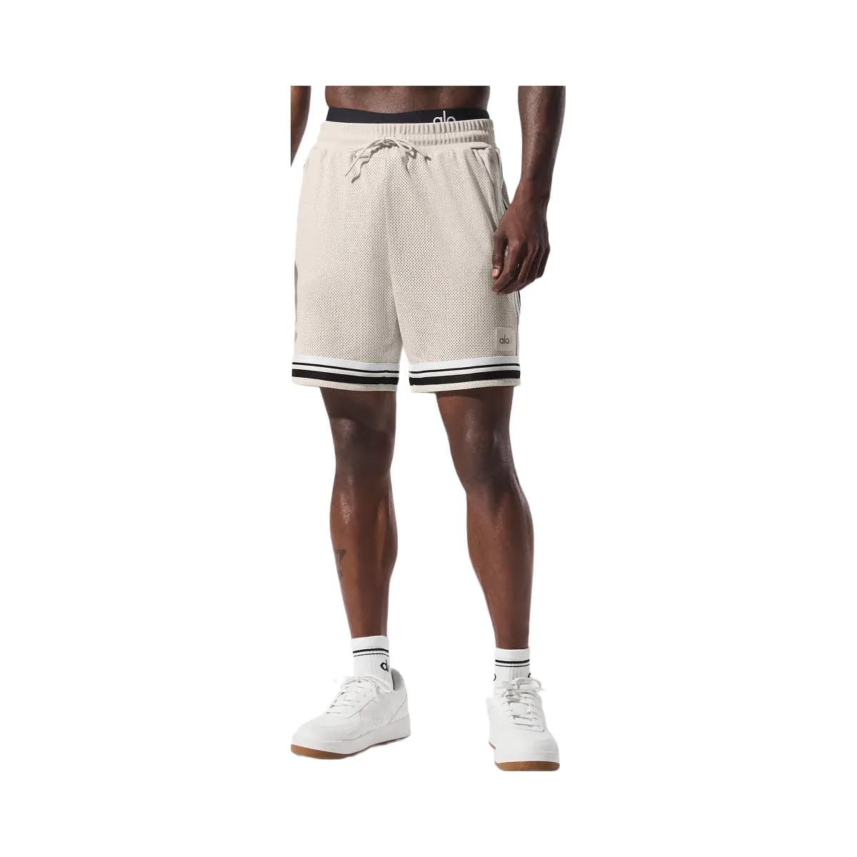 Alo Men's 7" Key Mesh Basketball Short - Bone