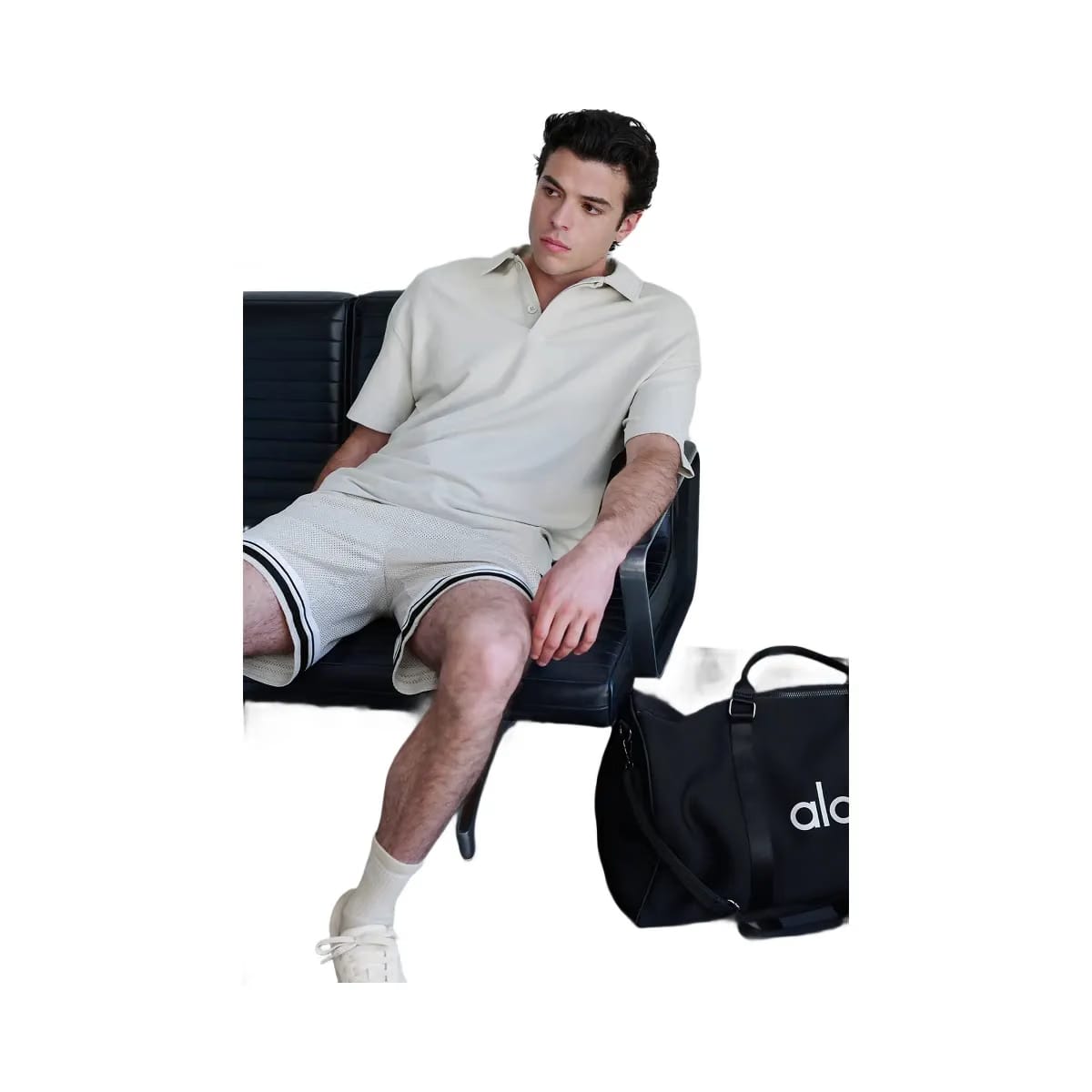 Alo Men's 7" Key Mesh Basketball Short - Bone