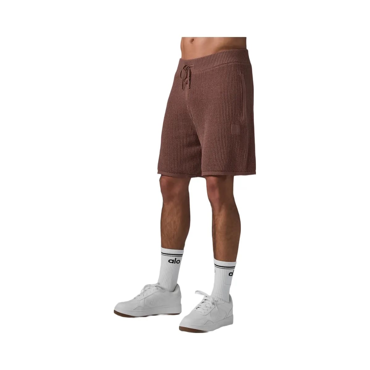 Alo Men's Open-Knit Short - Chestnut