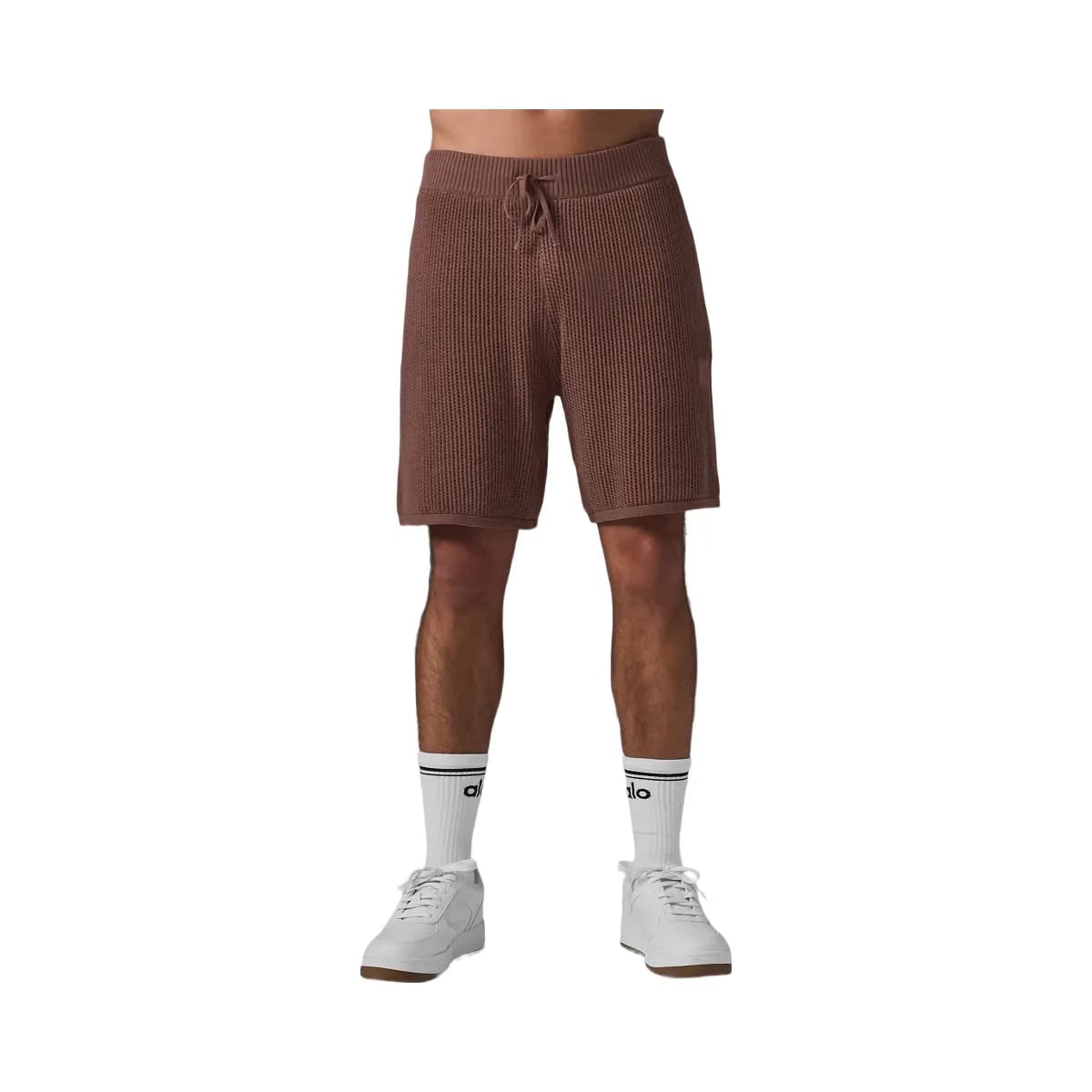 Alo Men's Open-Knit Short - Chestnut