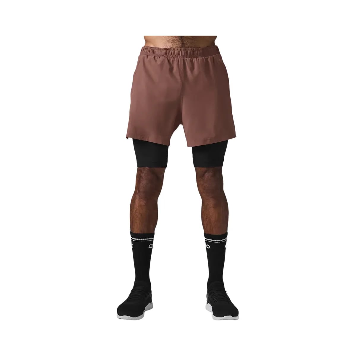 Alo Men's 5" Revival 2-In-1 Short - Chestnut/Black