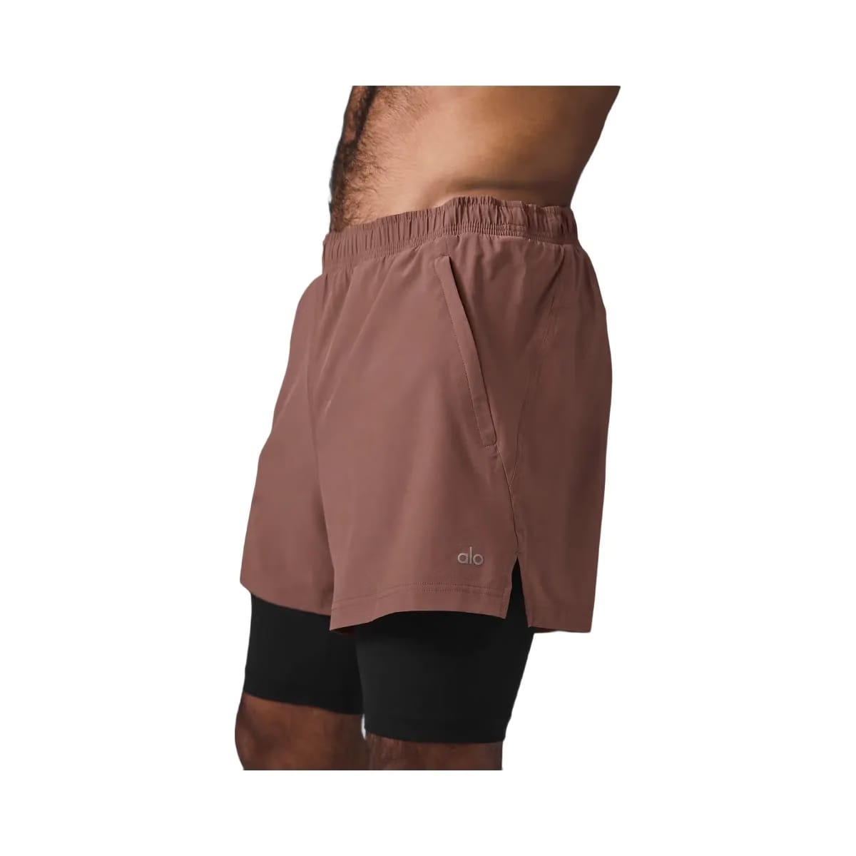Alo Men's 5" Revival 2-In-1 Short - Chestnut/Black