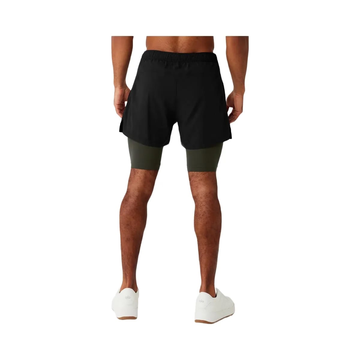 Alo Men's 5" Revival 2-in-1 Short - Black/Stealth Green