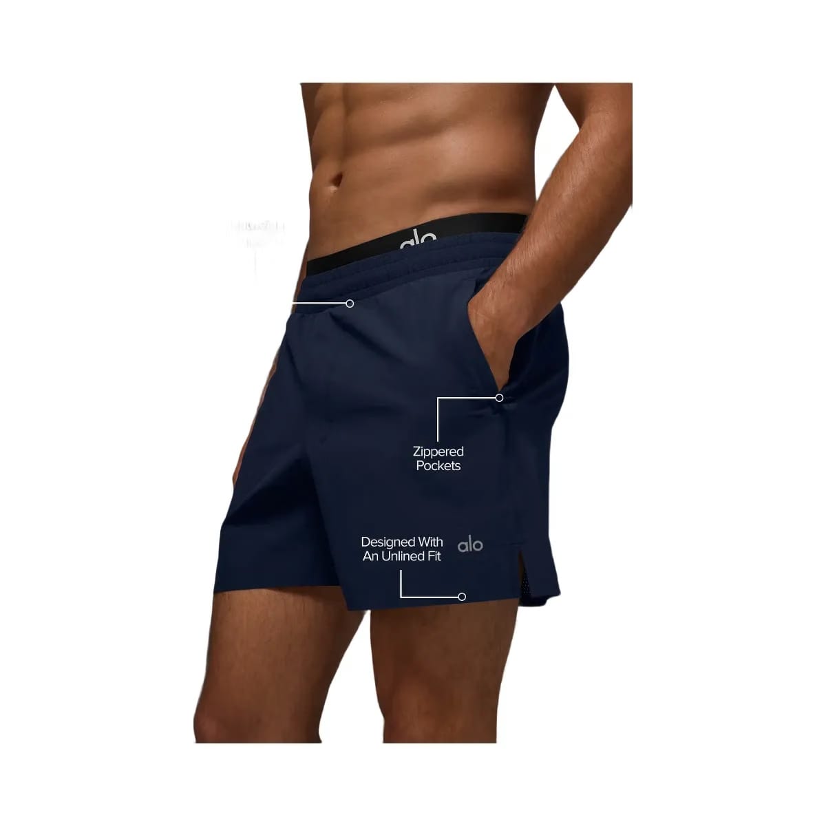 Alo Men's 5" Traction Running Short - Navy